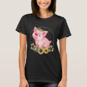 Stomme piggy met zonnebloempjes t-shirt (Voorkant)
