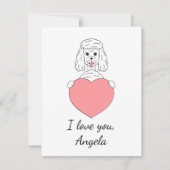 Stomme poedel in liefde Valentijn Feestdagenkaart (Voorkant)