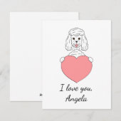 Stomme poedel in liefde Valentijn Feestdagenkaart (Voorkant / Achterkant)