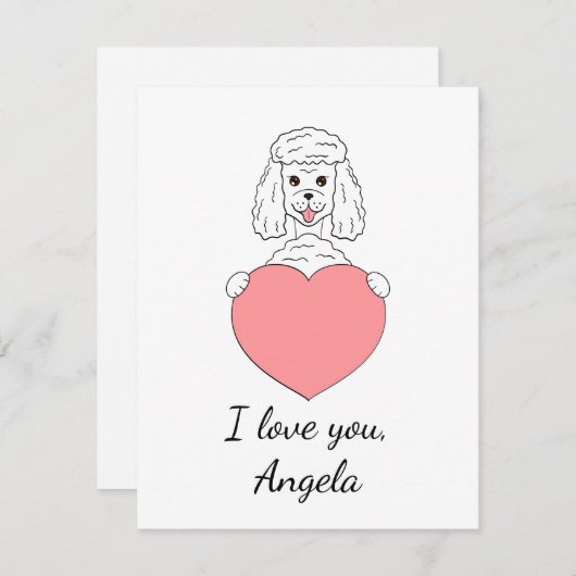 Stomme poedel in liefde Valentijn Feestdagenkaart (Voorkant / Achterkant)