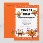 Stomme pompoenmonsters kinder halloween costuum pa kaart (Voorkant / Achterkant)