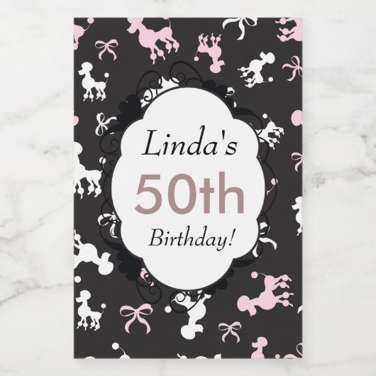 Stomme poodles voor je verjaardag voedselcontainer etiket (Enkel label)