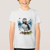 Stomme puffelvogel Tri-Blend shirt (Voorkant)