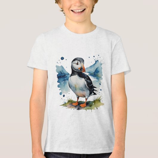 Stomme puffelvogel Tri-Blend shirt (Voorkant)