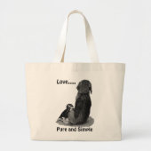 Stomme puppy beagle met mam zwart-wit grote tote bag (Voorkant)