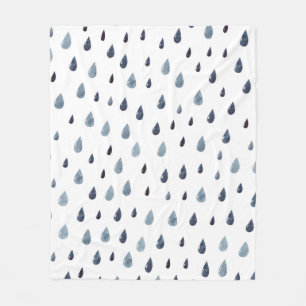 Stomme regen. Waterverf naadloos patroon. Indigo r Fleece Deken
