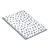 Stomme regen. Waterverf naadloos patroon. Indigo r Notitieboek (Rechterzijde)