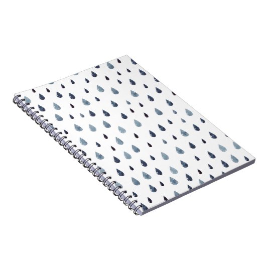 Stomme regen. Waterverf naadloos patroon. Indigo r Notitieboek (Rechterzijde)