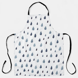 Stomme regen. Waterverf naadloos patroon. Indigo r Schort