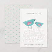 Stomme regenboogblauwe boten voor Baby shower Informatiekaartje (Voorkant / Achterkant)