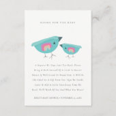 Stomme regenboogblauwe boten voor Baby shower Informatiekaartje (Voorkant)