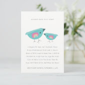 Stomme regenboogblauwe boten voor Baby shower Informatiekaartje (Staand voorkant)