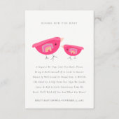 Stomme regenboogroze lichtbogen voor Baby shower Informatiekaartje (Voorkant)