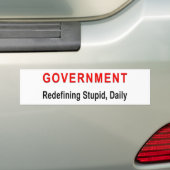 Stomme regering bumpersticker (Op auto)
