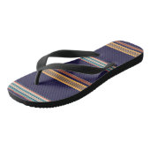 Stomme retro blauwe strepen teenslippers (Schuin)