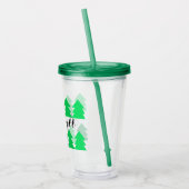Stomme rijen groene kerstbomen met iedereen acryl drinkbeker (Links)