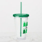 Stomme rijen groene kerstbomen met iedereen acryl drinkbeker (Rechts)