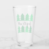 Stomme rijen groene kerstbomen met iedereen glas (Achterkant)