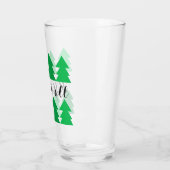 Stomme rijen groene kerstbomen met iedereen glas (Links)