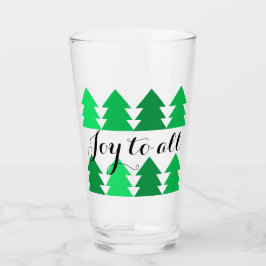 Stomme rijen groene kerstbomen met iedereen glas