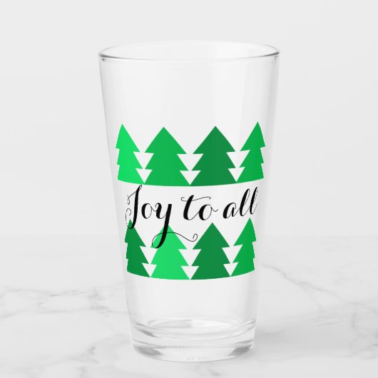 Stomme rijen groene kerstbomen met iedereen glas (Voorkant)