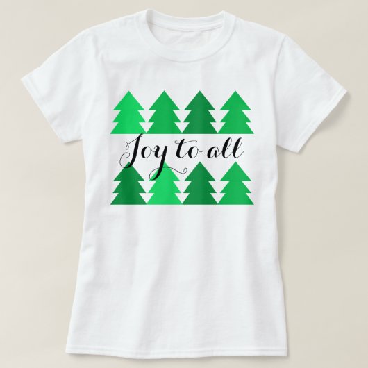 Stomme rijen groene kerstbomen met iedereen t-shirt (Design voorkant)