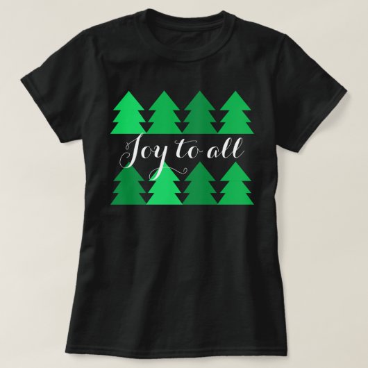 Stomme rijen groene kerstbomen met iedereen t-shirt (Design voorkant)