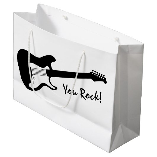 Stomme rock! Koele elektrische gitaar Verjaardagsc Groot Cadeauzakje (Voorkant Gekanteld)
