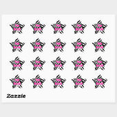 Stomme rock! Zebra Print Star Ster Sticker (Vel)
