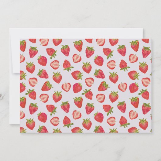 Stomme roze aardbei notitiekaartje (Achterkant)