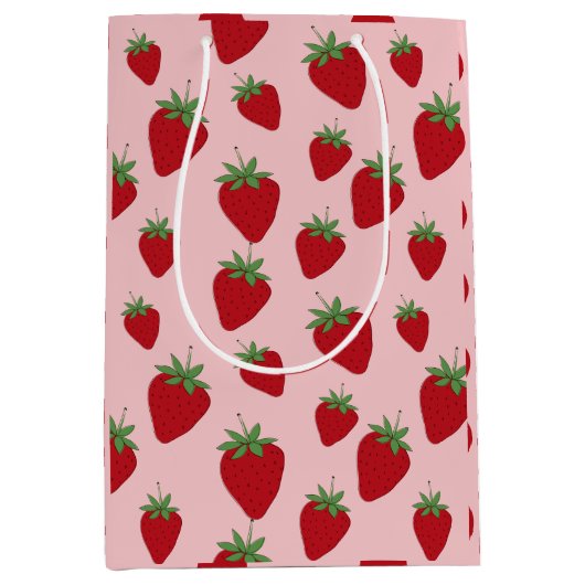 Stomme roze aardbeien medium cadeauzakje (Voorkant)