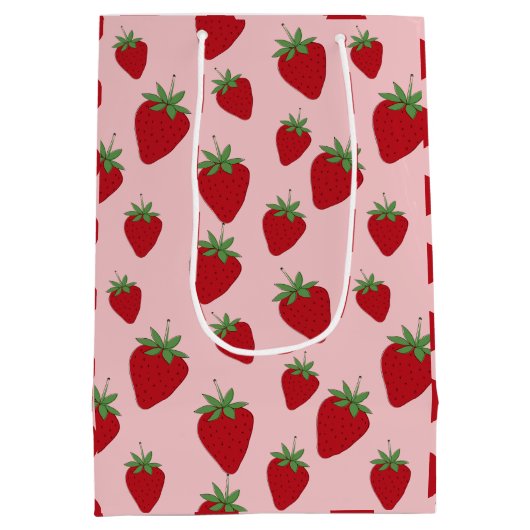 Stomme roze aardbeien medium cadeauzakje (Achterkant)