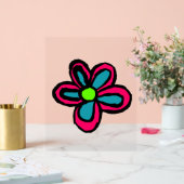 Stomme roze bloem acryl bord (Huwelijk)