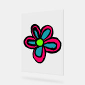 Stomme roze bloem acryl bord (Hoek)