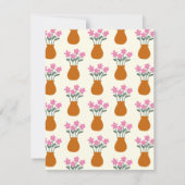 Stomme Roze Bloemen in Vase Gepersonaliseerde Naam Notitiekaartje (Achterkant)