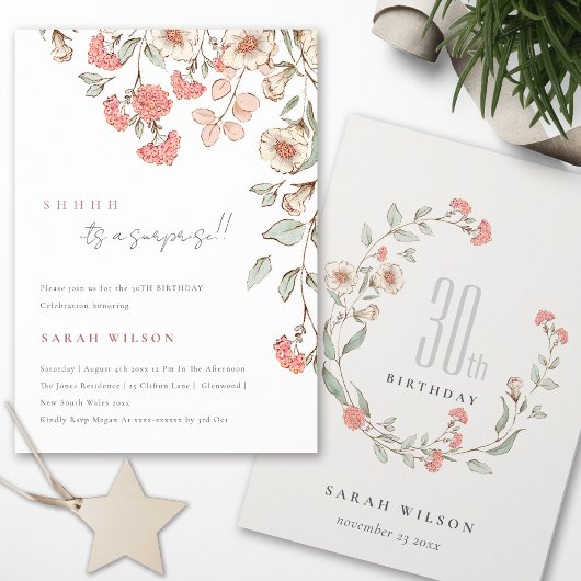 Stomme roze bloemen om het even welke leeftijd ver bedankkaart