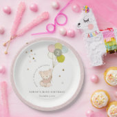 Stomme roze blush Beer ballon Elke dag van de dag Papieren Bordje (Feest)