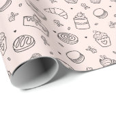 Stomme roze crüpcake Birthday Wrapping Paper Cadeaupapier (Rol Hoek)