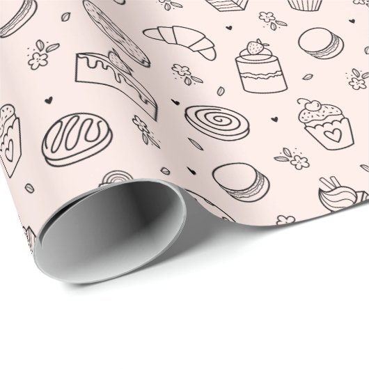 Stomme roze crüpcake Birthday Wrapping Paper Cadeaupapier (Rol Hoek)