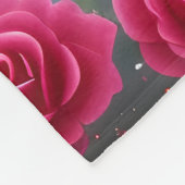 Stomme roze draak met roze bloemen fleece deken (Hoek)