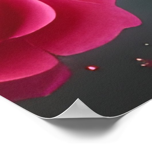 Stomme roze draak met roze bloemen poster (Hoek)