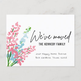 Stomme roze en blauwe Waterverf bloemen die we heb Aankondigingskaart