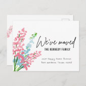 Stomme roze en blauwe Waterverf bloemen die we heb Aankondigingskaart (Voorkant / Achterkant)