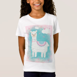 Stomme roze en mint lama t-shirt