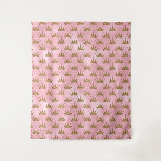 Stomme roze glitter Pricess betegeld Wandkleed (Voorkant)