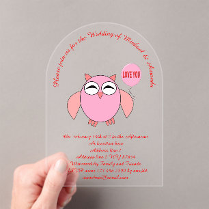 Stomme roze liefde die je op aangepaste bruiloft w acryl uitnodigingen
