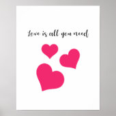 Stomme roze liefde is alles wat je nodig hebt poster (Voorkant)
