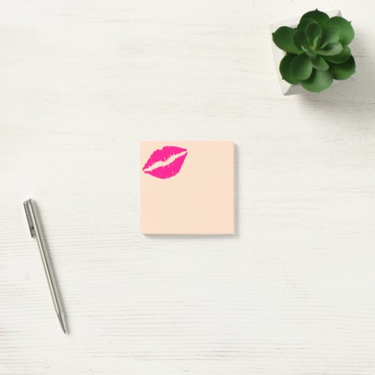 Stomme roze lippenstift kussenpapier post-it® notes (Kantoor)