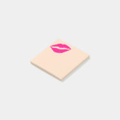 Stomme roze lippenstift kussenpapier post-it® notes (Schuin)