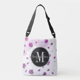 Stomme roze najaarbladeren toevoegen Jouw naam Crossbody Tas